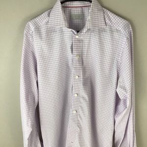 Eton contemporary 16.5 purple check dress shirt